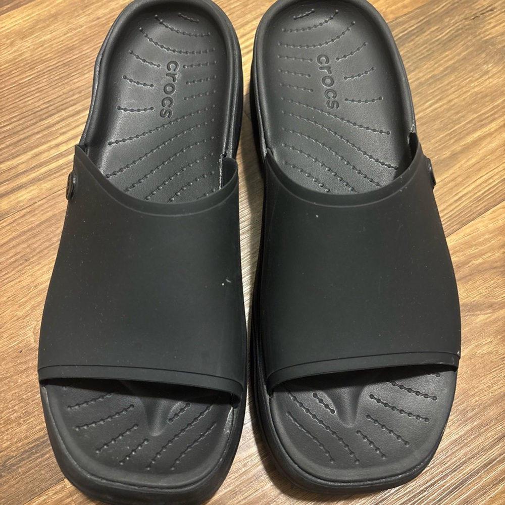 CROCS Black Slide Sandals Size W 8